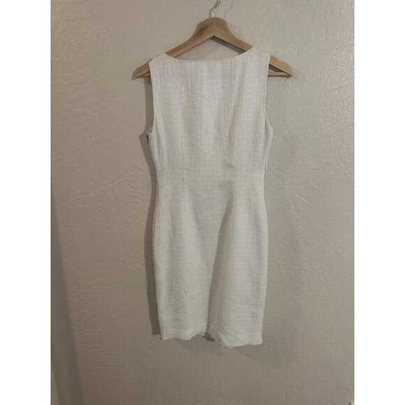 Calvin Klein Tweed Style Zip Side White Mini Dress - Picture 12 of 12